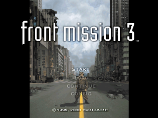 Front Mission 3 title screen for Playstation